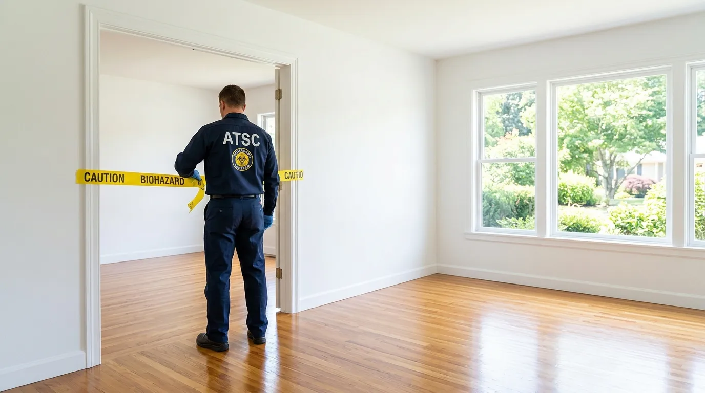 Certified biohazard cleanup crew performing Decomposition Cleanup in Back Bay